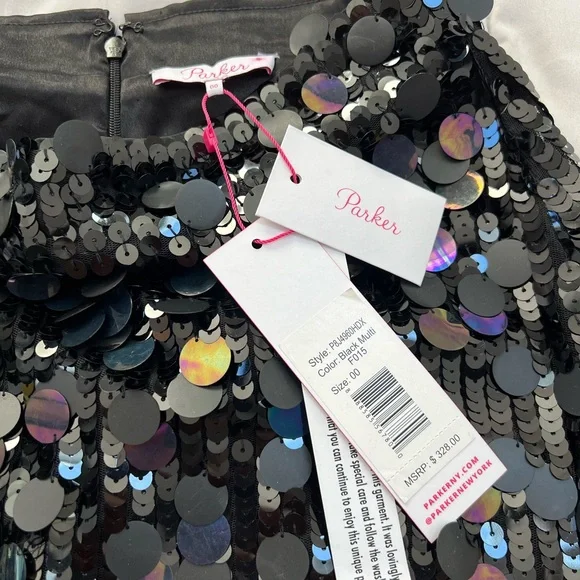 Parker Black-Multi Color Sequin Pencil Skirt - Picture 2 of 8